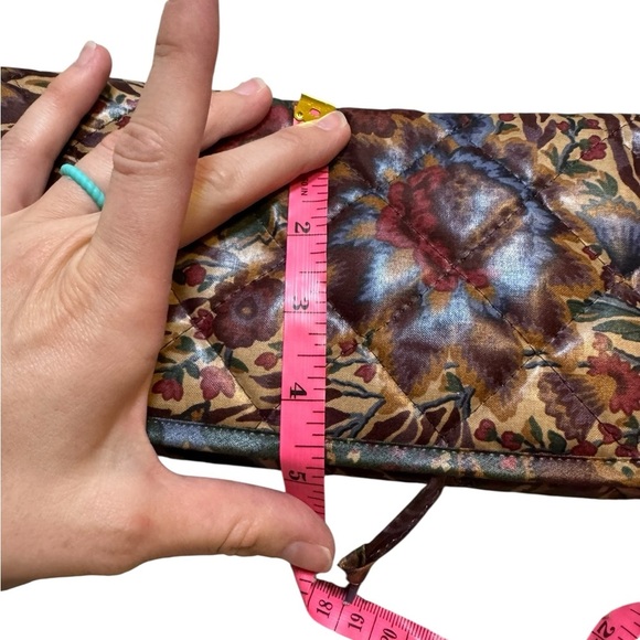 🌺 Vintage NWT Jewelry Roll Up Travel Organizer Floral Quilted Bag Storage 🌺 - Picture 4 of 6